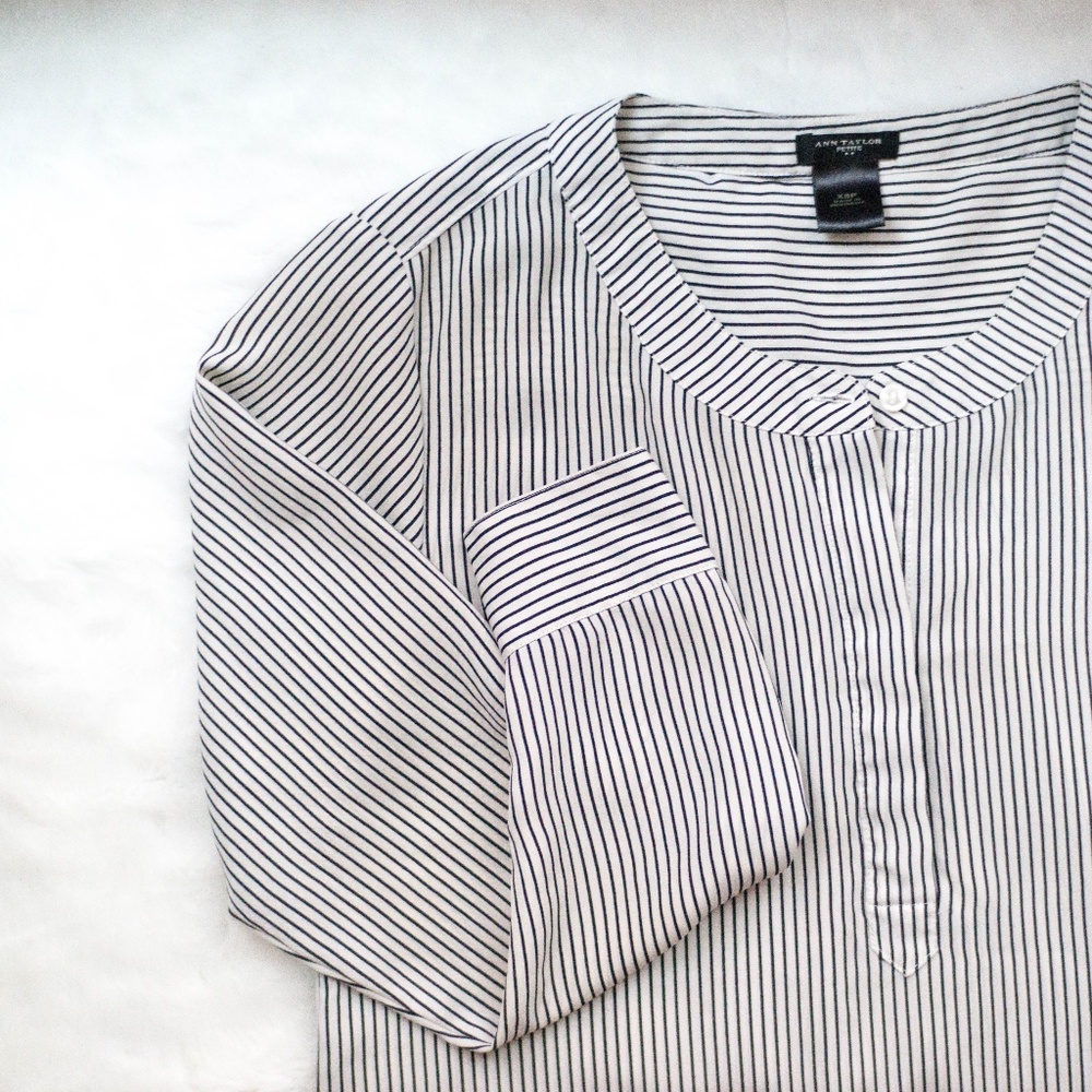 Ann Taylor Petite Striped Blouse